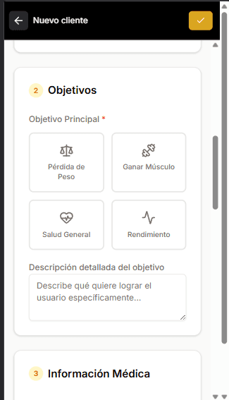 Captura real de SomaUp - Clientes: clientes registro